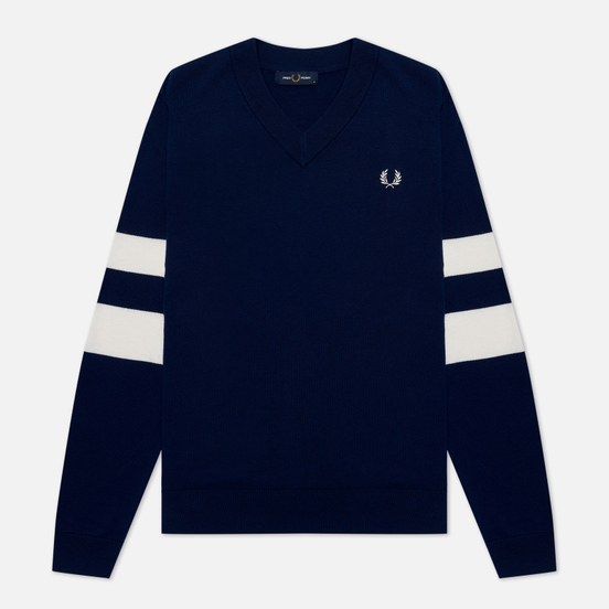 Мужской свитер Fred Perry Tipped Sleeve V-Neck Dark Carbon