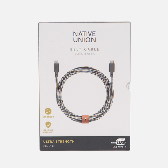 Кабель Native Union Belt USB Type-C/USB Type-C 2.4m Zebra