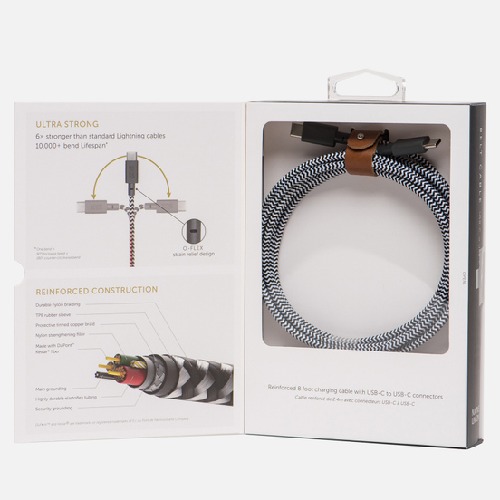 Кабель Native Union Belt USB Type-C/USB Type-C 2.4m Zebra