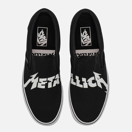 Кеды Vans x Metallica Classic Slip-On Black/True White