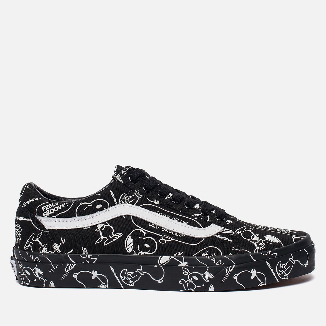 snoopy vans black and white