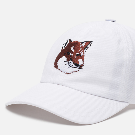 Кепка Maison Kitsune 6P Large Fox Head Embroidery White