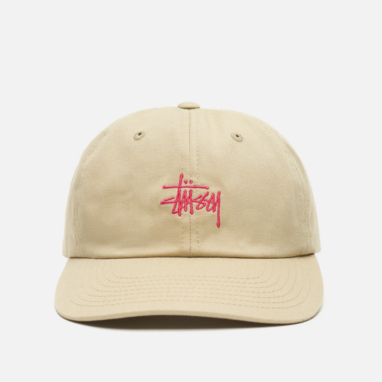 Кепка Stussy Stock Low Pro Embroidered Logo Khaki/Pink
