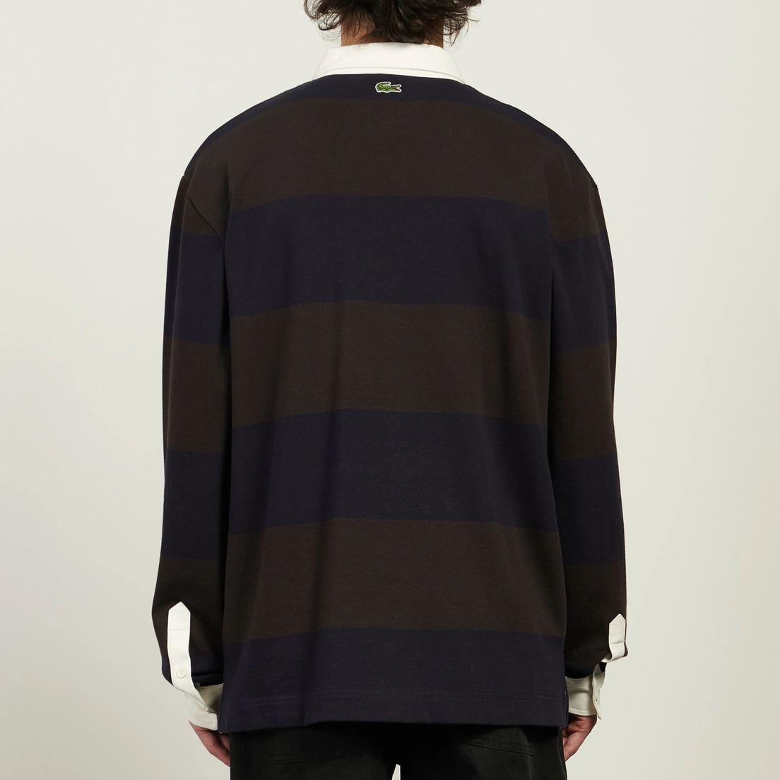 Lacoste Мужской лонгслив Relaxed Fit Striped Rugby