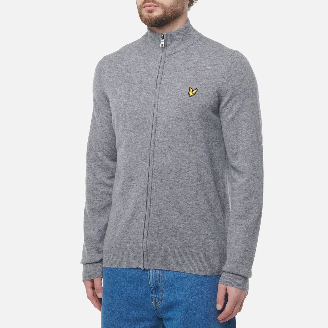 Lyle & Scott Мужской свитер Lambswool Blend Zip Through