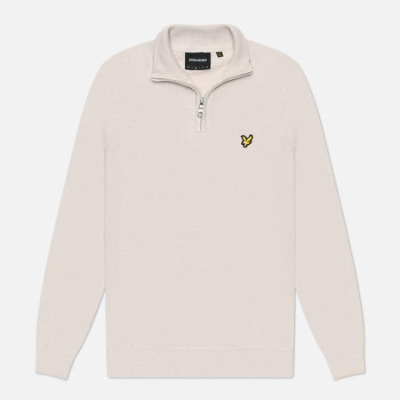  Мужской свитер Lyle & Scott Cotton Merino Quarter Zip, цвет бежевый, размер M