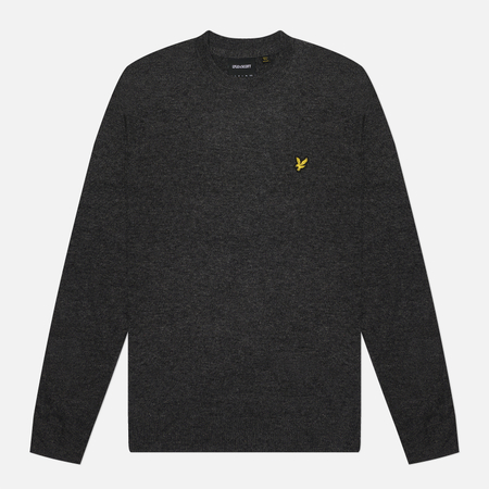 Мужской свитер Lyle & Scott Crew Neck Lambswool Blend Regular Fit Jumper, цвет серый, размер L