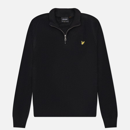  Brandshop Мужской свитер Lyle & Scott Ribbed Quarter Zip, цвет чёрный, размер L