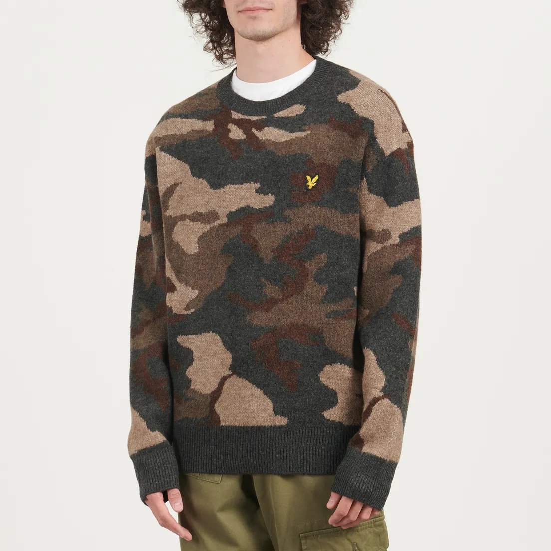 Lyle & Scott Мужской свитер Brushed Camouflage Crew Neck Jumper