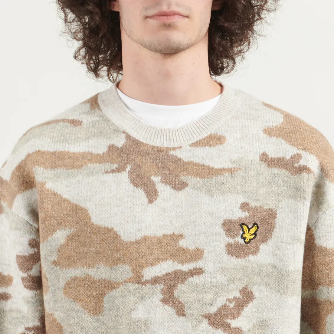 Lyle & Scott Мужской свитер Brushed Camouflage Crew Neck Jumper