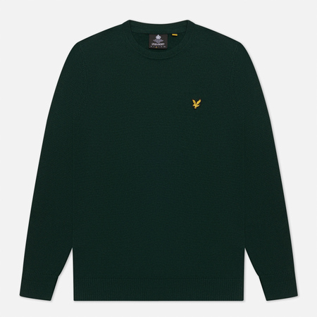 Мужской свитер Lyle & Scott Cotton Merino Crew Jumper, цвет зелёный, размер XS