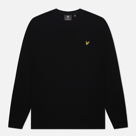 Мужской свитер Lyle & Scott Cotton Merino Crew Jumper, цвет чёрный, размер XS
