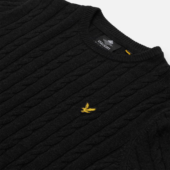 Мужской свитер Lyle & Scott Cable Jumper Jet Black Marl
