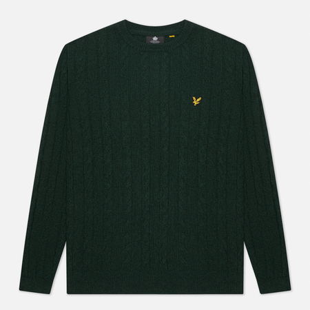 Мужской свитер Lyle & Scott Cable Jumper, цвет зелёный, размер XL