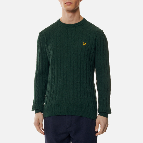 Мужской свитер Lyle & Scott Cable Jumper Jade Green Marl