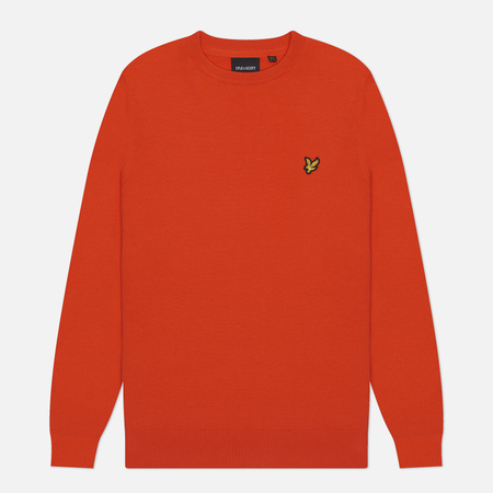 Мужской свитер Lyle & Scott Cotton Crew Neck Regular Fit, цвет оранжевый, размер L