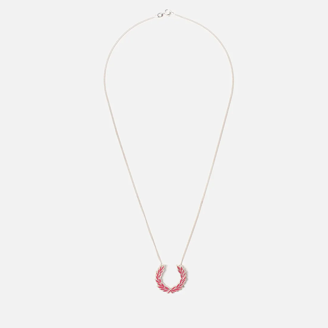 Fred Perry Колье Sterling Silver Laurel Wreath Necklace Pink Yarrow