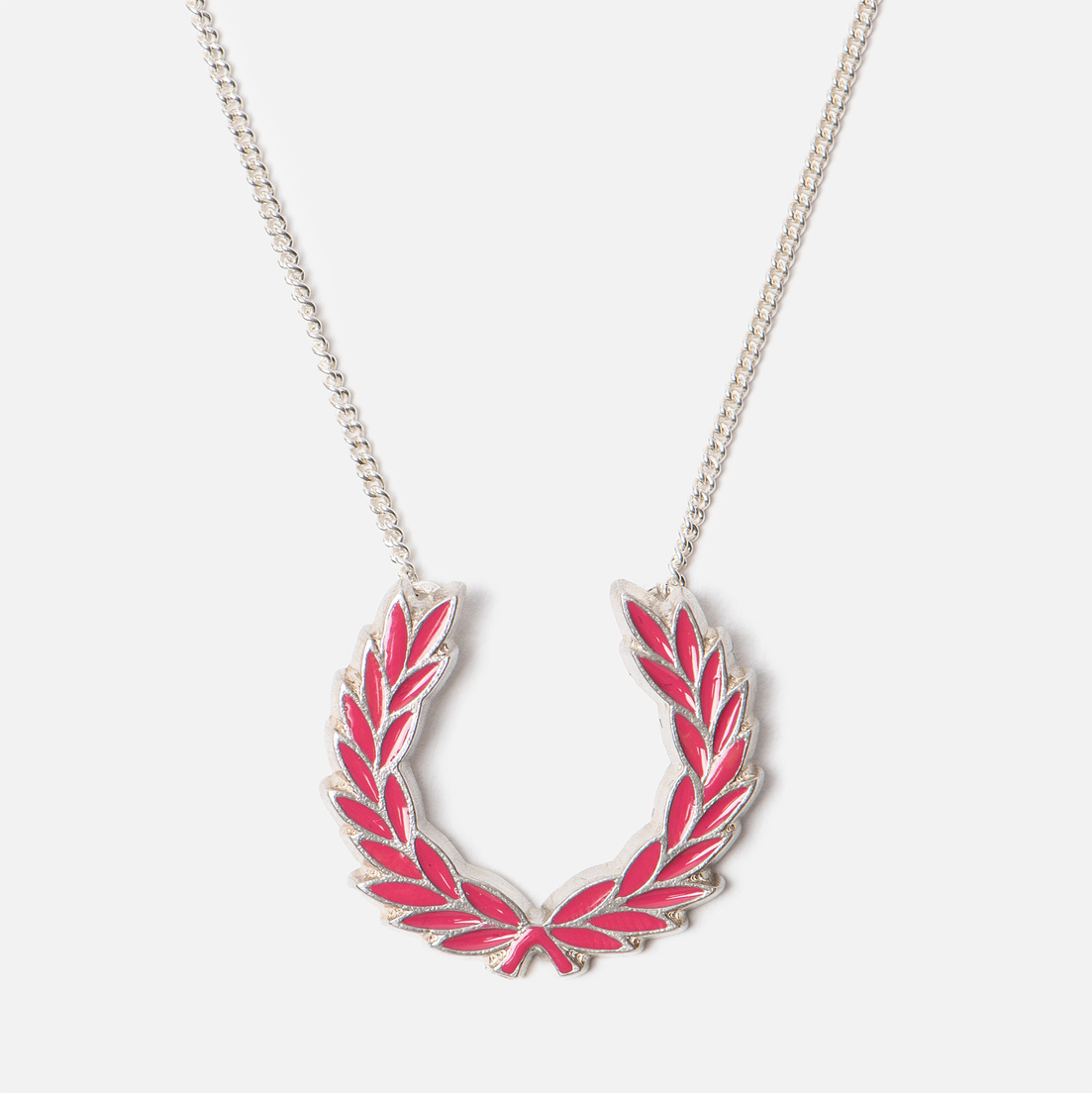 Fred Perry Колье Sterling Silver Laurel Wreath Necklace Pink Yarrow