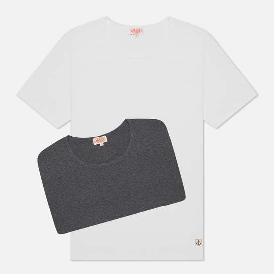 Комплект мужских футболок Armor-Lux Heritage 2 Pack White/Grey Chine