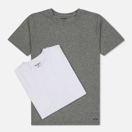 Комплект мужских футболок Carhartt WIP Standart Crew Neck White/Grey Heather