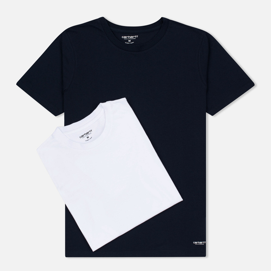 Комплект мужских футболок Carhartt WIP Standart Crew Neck White/Navy