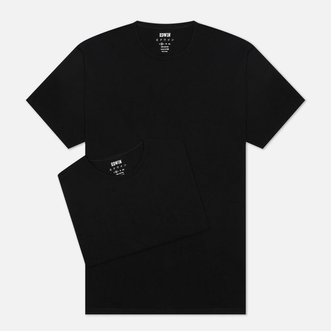 Комплект мужских футболок Edwin, цвет чёрный, размер M I024965.89.EN Double Pack SS Tubular - фото 1