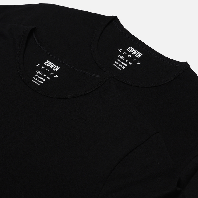 Комплект мужских футболок Edwin, цвет чёрный, размер M I024965.89.EN Double Pack SS Tubular - фото 2