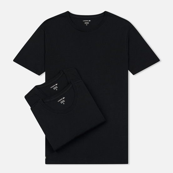 Комплект мужских футболок Lacoste Underwear 3-Pack Classic Fit Crew Neck Black