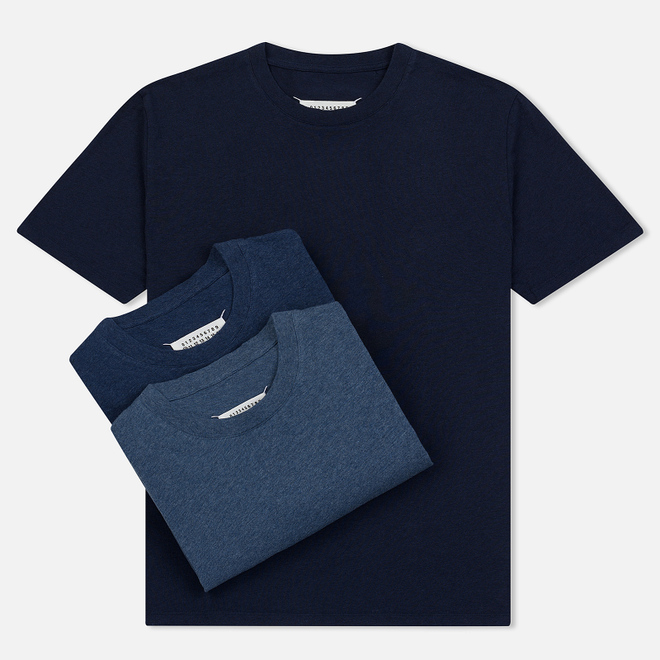 Комплект мужских футболок Maison Margiela 3-Pack Classic Light/Medium/Dark Indigo