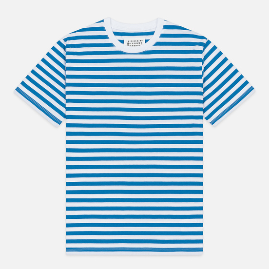 Комплект мужских футболок Maison Margiela 3-Pack Stereotype Stripes White Black/White Palace Blue/White Light Marine