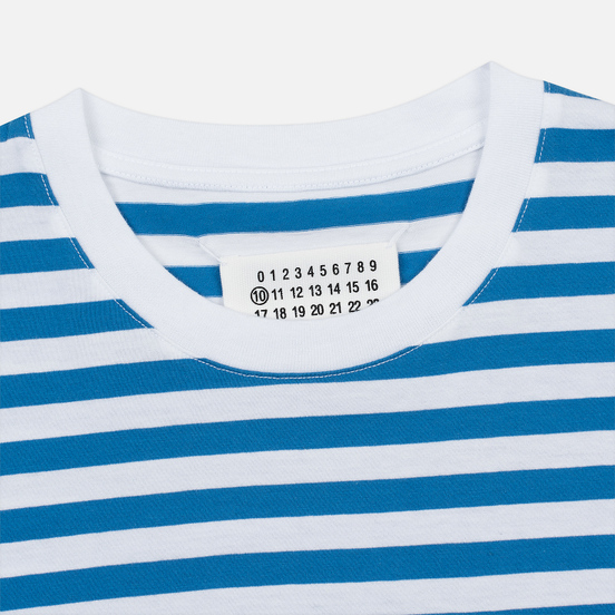 Комплект мужских футболок Maison Margiela 3-Pack Stereotype Stripes White Black/White Palace Blue/White Light Marine