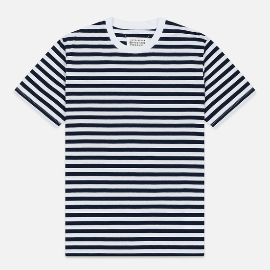 Комплект мужских футболок Maison Margiela 3-Pack Stereotype Stripes White Black/White Palace Blue/White Light Marine