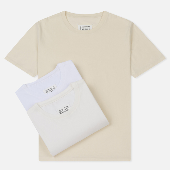 Комплект мужских футболок Maison Margiela Stereotype Crew Neck 3-Pack Off White/Optic White/Cream