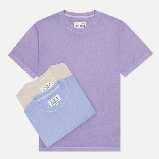Комплект мужских футболок Maison Margiela Stereotype Crew Neck 3-Pack Pervinca/Radiant Orchid/Warm Sand