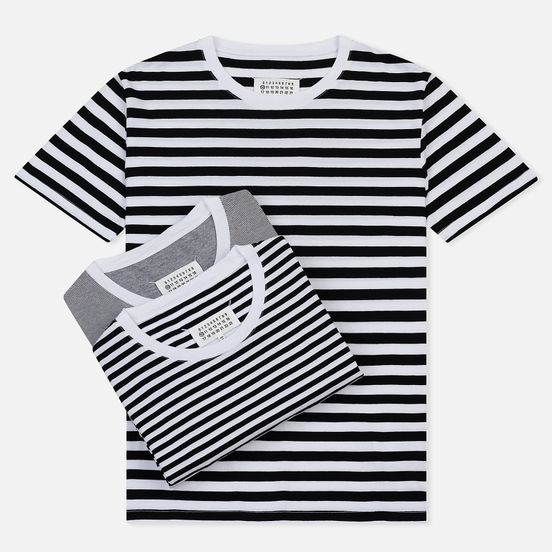 Комплект мужских футболок Maison Margiela Stereotype Stripe Crew Neck 3-Pack Black/White
