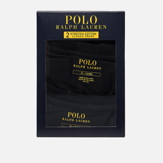 Комплект мужских футболок Polo Ralph Lauren Classic Crew Neck 2-Pack Black/Black