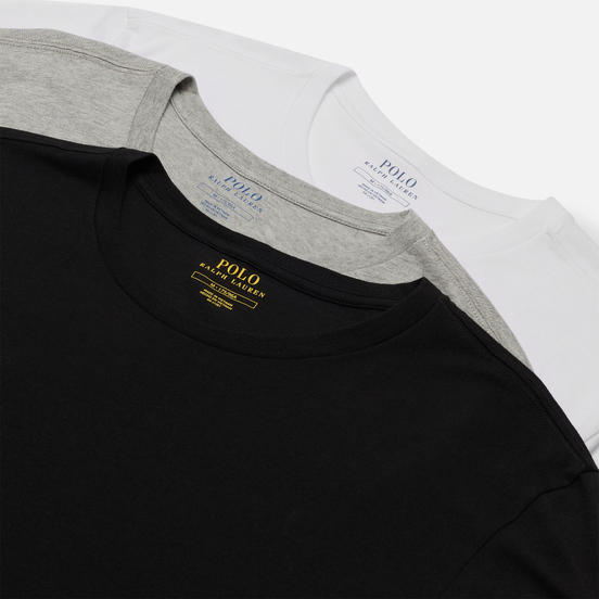 Комплект мужских футболок Polo Ralph Lauren Classic Crew Neck 3-Pack White/Black/Andover Heather