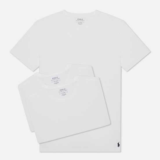 Комплект мужских футболок Polo Ralph Lauren Classic Crew Neck 3-Pack White/White/White