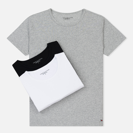 Комплект мужских футболок Tommy Hilfiger Underwear 3-Pack Premium Essentials Crew Neck Black/Grey Heather/White