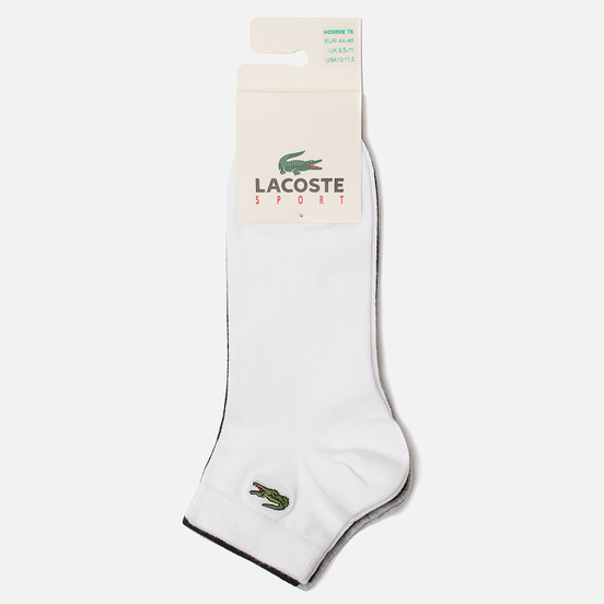 Комплект мужских носков Lacoste 3-Pack Sport Low-Cut White/Black/Grey Chine