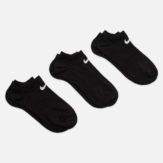 Комплект носков Nike 3-Pack Lightweight No-Show Black/Black/Black
