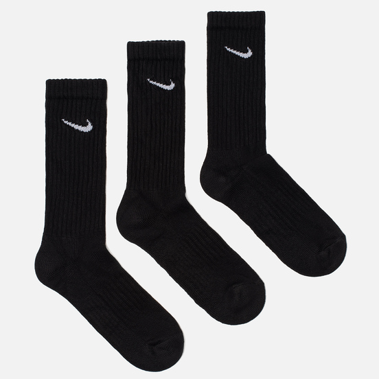 Комплект носков Nike 3-Pack Value Cotton Crew Black/Black/Black