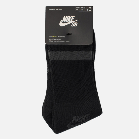 Комплект носков Nike SB 3-Pack Crew High Black/Anthracite