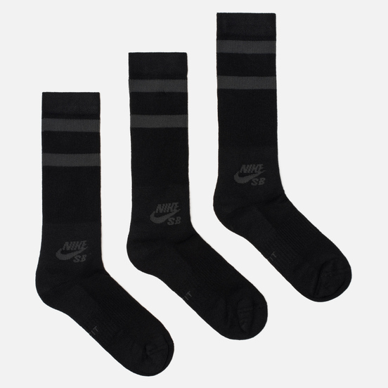 Комплект носков Nike SB 3-Pack Crew High Black/Anthracite