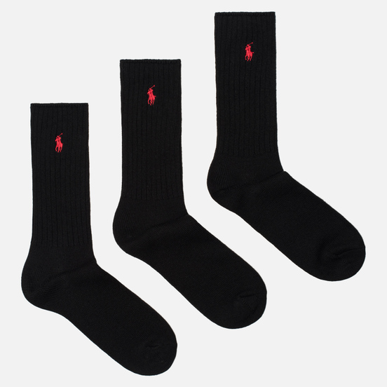 Комплект носков Polo Ralph Lauren 3-Pack Classic Crew Black