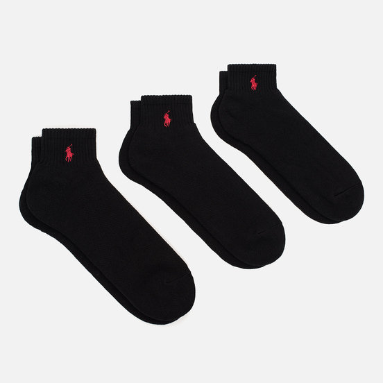 Комплект носков Polo Ralph Lauren Quarter 3-Pack Black