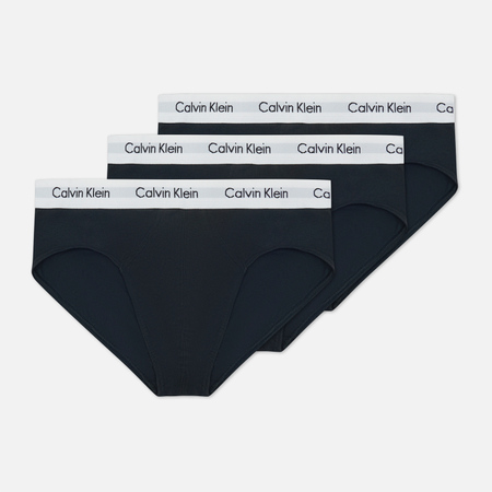 фото Комплект мужских трусов calvin klein underwear 3-pack hip brief, цвет чёрный, размер s calvin klein jeans