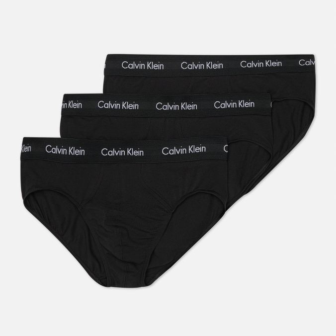Комплект мужских трусов Calvin Klein Jeans, цвет чёрный, размер S U2661G-XWB 3-Pack Hip Brief - фото 1