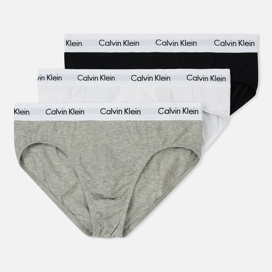 Комплект мужских трусов Calvin Klein Underwear 3-Pack Hip Brief Black/Grey/White