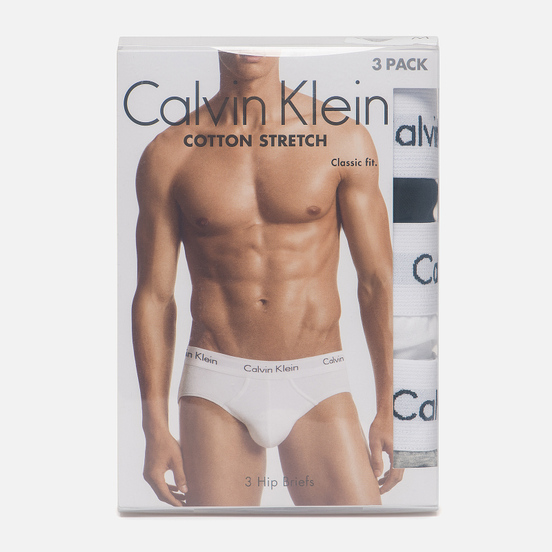Комплект мужских трусов Calvin Klein Underwear 3-Pack Hip Brief Black/Grey/White